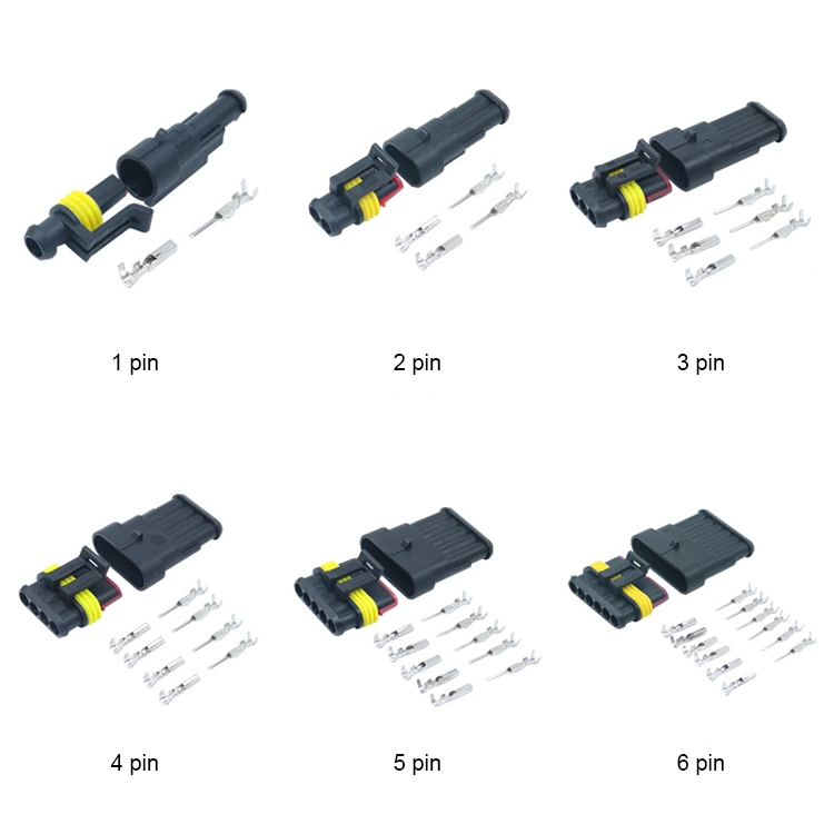 1.5 Series Car Waterproof Connectors AMP Male and Female Plug 1 2 3 4 5 6 Pin Holes Housing Terminals Automotive Connector